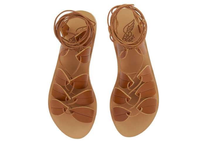 Leather Sandals Ikaria Platinum by Ancient Greek Sandals