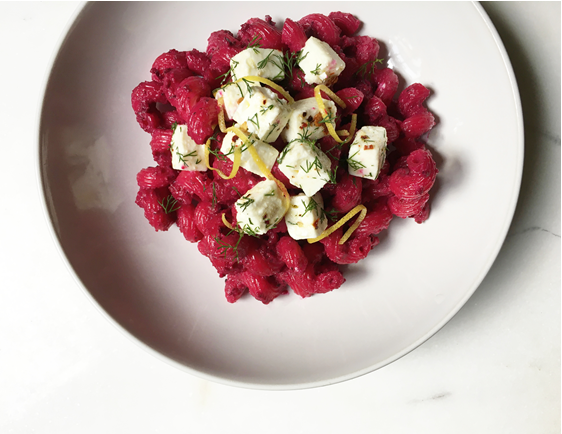 Cook With AGS: Beetroot Pesto Pasta With Marinated Feta